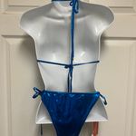 UNBRANDED Blue Metalic Triangle Reversible Bikini Set Photo 8