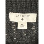 La Ligne x Target Sweater Black Quarter Zip Striped Cable Knit Size 4X NEW Photo 2