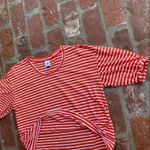 CAbi size small Poolside Orange & white puffy sleeves striped top summer relaxed Photo 3