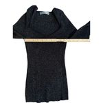 Anthropologie A by Black/Gold Metallic Lures Sweetheart Neck Ribbed Sweater Sz X Photo 4