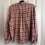 Loft Red and White plaid, Casual Button Down Shirt Photo 2