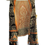 CHRISTINA Vibrant Orange and Black Knit Top size L 100% acrylic Size L Photo 0