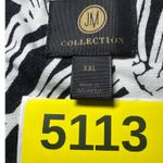 JM Collection Womens Plus Size XXL Black White Floral Long Sleeve Top Tunic Photo 9