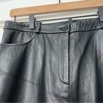 BCBGMAXAZRIA  Black 100% Leather Pants women’s size 12 straight leg moto unused Photo 1