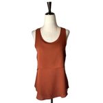 Theory  Tank‎ Top Women Small Brown Orange Double Georgette Silk Apala Shell Photo 1