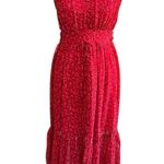 Eywasouls Malibu Maria Red Floral Tiered Maxi Dress Size XS/S Elegant Vacation Photo 0