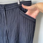 Eileen Fisher  Navy Pinstripe Wide Leg Dress Pants Size Women's Large Photo 6