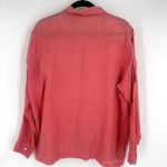 Chico's Vintage Chico’s 100% Linen Pink Bombay Button Down Shirt Size XL Roll Tab‎ Photo 1