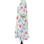 Tolani  Collection Iggy Floral Dress Large, Floral Ruffle V Neck Midi Dress Photo 4