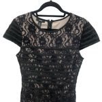 Alfani  lace cap sleeve fully lined fit & flare dress size 10 black and nude Photo 2