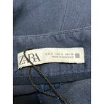 ZARA  Women's Navy Blue Pleated High Waisted Straight Wide Leg Trousers Pants S Photo 2