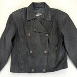 Winlit Women's Leather Jacket L Black Double Breasted Vintage Made in Korea Size L Photo 2