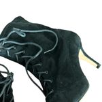 ASOS  BLACK GOTH POINTY TOE ANKLE BOOTIE GRANNY LACE UP SHOES Photo 7