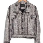 BLANK NYC Snake Print Faux Leather Here I Go Again Crop Jacket
Size Large NWT Photo 2