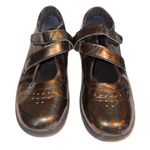 Drew Orchid Criss Cross Strap Marbled Brown Patent Leather Shoe Size 9.5 N Photo 0