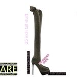 Charlotte Olympia "MORE IS MORE" GLITTER STOCKING THIGH HIGH HEELED BOOTS (39) Photo 13