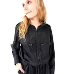 Victoria's Secret Victoria Sport Black Parachute Jumpsuit Zip Front Cinch Waist Cargo Pockets Sz M Photo 4