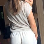 White Sweatpants Gray Photo 1