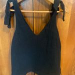SEZANE Gisele Gauze Tie Shoulder Top Black Size 10 42 M Blouse Tank MINIMALIST Size M Photo 0