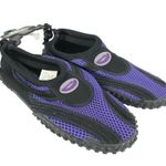 Easy USA Womens Water Shoes Slip On Mesh Drawstring Purple Black Size 6 Photo 0