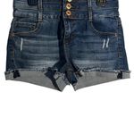 Vanilla Star Jeans Vanilla Star Juniors Size 1 High Rise Shortie Denim Jean Shorts Blue Distressed Photo 2