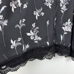 Rose + Olive  Top Women's 1X Plus Black White Lace Floral‎ V-Neck 3/4 Sleeve Boho Photo 4