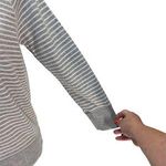 James Perse  Standard Striped Crewneck Sweatshirt Gray Size 2(M) Coastal Classic Photo 9