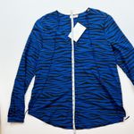 ALC Frank NWT‎ ALC Womens Kirk Silk Top in Blue/Black Zebra Sz 4 Office Career Lightweight Photo 11
