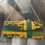 NEW Handmade Ankara Clutch Bag, Yellow/Green (No tags) Yellow Photo 5