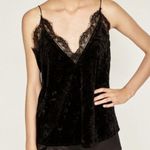 ZARA Black Lace Trim Velvet Cami Top XS Photo 1