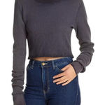 Cotton Citizen 🟣 Charcoal Crop Top Photo 0