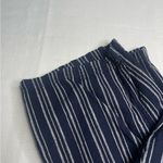 Sonoma  Navy Blue and White Striped Linen-Blend Wide Leg Pants (Large) Photo 1