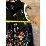 Gracia  Top Size M Floral Black Halter Assymetrical Black Collared Excellent Photo 4