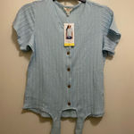 Weatherproof Vintage Womens Shirt S Button Up Tie Front Light Blue Stripes NWT Size undefined Photo 0