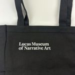 GEORGE LUCAS MUSEUM OF NARRATIVE ART Illustrated Spaceship Black Canvas Tote Bag Photo 2
