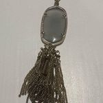 Kendra Scott  Rayne Slate Cat’s Eye Pendant Long Gold Fringe Necklace Photo 3