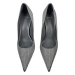 Mango  Rhinestone Embellished Pointed Toe Satin Heel Pump Gray Size 39/ 8.5 Photo 2