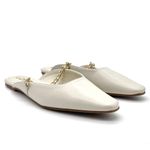 Lulus  Lavareta White Chain Pointed-Toe Loafer Slides Cream Off-White Size 7.5 Photo 7