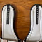 ZARA  White Leather Slides Photo 1
