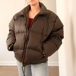 Vintage American Eagle Brown Ultra Puffer Goose Down Jacket Size M Photo 5