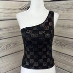 Formula X Vintage Black & Gold Glitter One Shoulder Top Size M Photo 1