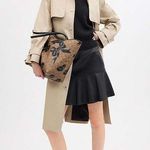 Coach NWT City Tote Bag In Signature Canvas With Bow Print CY625 Tan Black Multi Photo 1