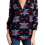 Honey Punch Embroidered Split Neck Tunic Blouse Size M Photo 0