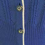 St. John Collection Size 6 Cardigan Sweater Santana Knit Unique Buttons Blue Photo 2
