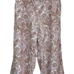 Rachel Zoe Linen Wide Leg Cropped Pants Floral Print Resort Wear Sz XL Photo 0