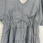 Storia  Light Blue Cottage Core Cotton V-Neck‎ Ruffled Short Sleeve Romper Medium Photo 9