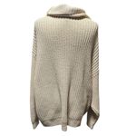 Free People  Oversized Turtleneck Sweater Cream Textured Knit  XS (Oversized) Photo 2
