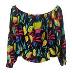 NWT Tabitha Brown x Target Lemon Print Bardot Top Women’s Size Medium Black Photo 2