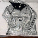 PINK - Victoria's Secret Victoria Secret Pink Metallic Track Anorak 1/4 Zip Jacket Hoodie NEW Photo 1