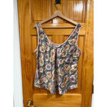 Vintage California Dynasty Floral Satin Cami Tank Top Women’s M Pink Rose Print Black Size M Photo 3